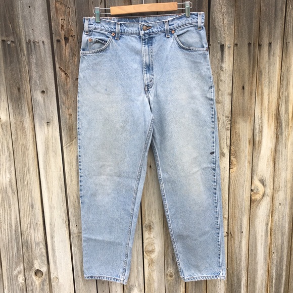 Levi’s Vintage 90’s 550 Relaxed Fit Orange Tag Jean Blue 34 - Picture 1 of 16
